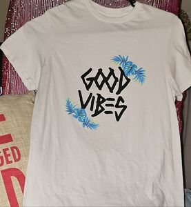 Kids White 'Good Vibes' Short Sleeve Tee